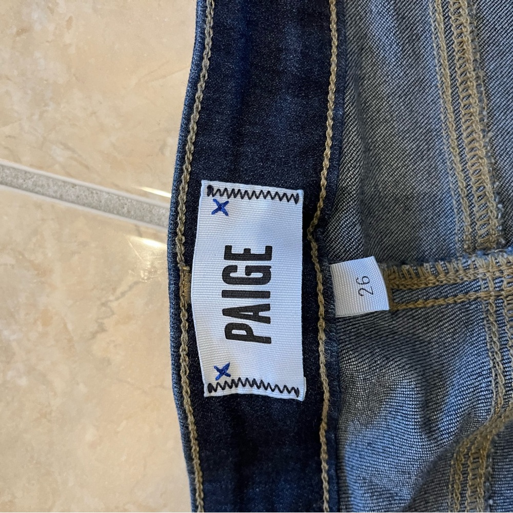 PAIGE Manhattan Dark Wash Straight Leg Jeans Women’s Size petite 26 - Picture 7 of 8